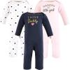 image:imageHudson Baby Unisex Baby Cotton Coveralls GirlDaddy Pink Navy 1824 Months