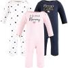 image:imageHudson Baby Unisex Baby Cotton Coveralls GirlMommy Pink Navy 36 Months