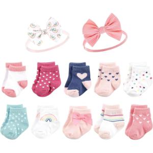 image:imageHudson Baby Baby Girls Sock and Headband 12pc SetRainbow