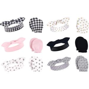 image:imageHudson Baby Girls 12Pc Cotton Headband and Scratch Mitten Set Pink Floral Dots 06 MonthsLady Bug Xoxo