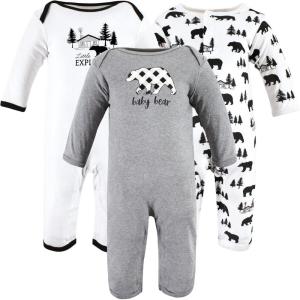 image:imageHudson Baby Girls Unisex Cotton Coveralls Bear Gray Black 1824 Months Baby Bear Gray Black 1824 Months US