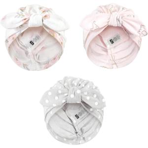 image:imageHudson Baby Infant Girls Turban Cotton Headwraps 024 MonthsPink Gray Elephant