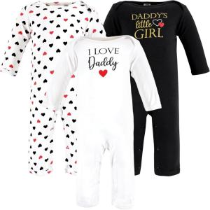 image:imageHudson Baby Unisex Baby Cotton Coveralls GirlDaddy Red Black 03 Months
