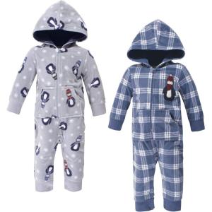 image:imageHudson Baby Unisex Baby Fleece Jumpsuits Coveralls and PlaysuitsBlue Penguin Baby