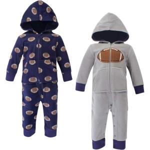 image:imageHudson Baby Unisex Baby Fleece Jumpsuits Coveralls and PlaysuitsFootball Baby