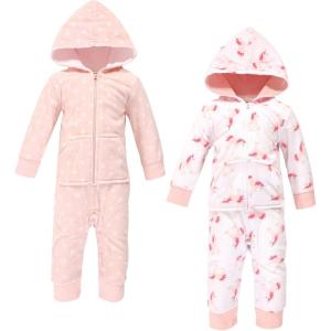 image:imageHudson Baby Unisex Baby Fleece Jumpsuits Coveralls and PlaysuitsPink Unicorn Baby