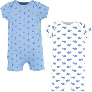 image:imageHudson Baby Unisex Cotton RompersBlue Whale 2pack