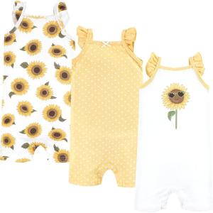 image:imageHudson Baby Unisex Cotton RompersSunflower