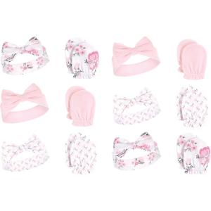 image:imageHudson Baby babygirls 12pc Headband and Scratch Mitten SetPink Floral