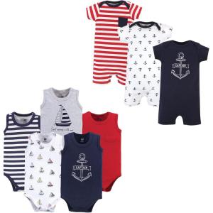 image:imageHudson Baby babygirls Cotton Bodysuits and Rompers 8pieceCaptain