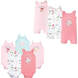 image:imageHudson Baby babygirls Cotton Bodysuits and Rompers 8pieceGirl Farm Animals