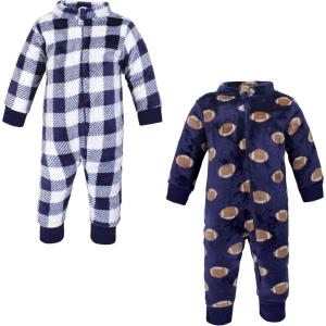 image:imageHudson Baby babygirls Plush JumpsuitsBlue Football