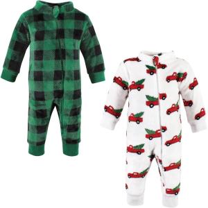 image:imageHudson Baby babygirls Plush JumpsuitsChristmas Tree Truck