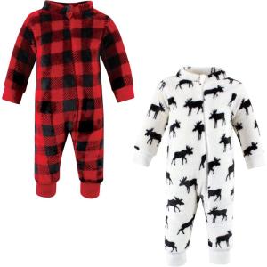 image:imageHudson Baby babygirls Plush JumpsuitsMoose Zipper