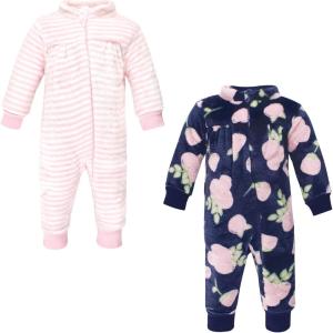 image:imageHudson Baby babygirls Plush JumpsuitsNavy Rose