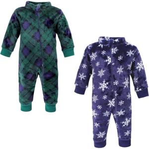 image:imageHudson Baby babygirls Plush JumpsuitsNavy Snowflake