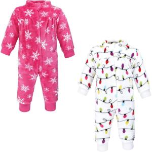 image:imageHudson Baby babygirls Plush JumpsuitsPink Christmas Lights