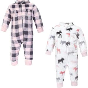 image:imageHudson Baby babygirls Plush JumpsuitsPink Moose