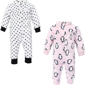 image:imageHudson Baby babygirls Plush JumpsuitsPink Penguin