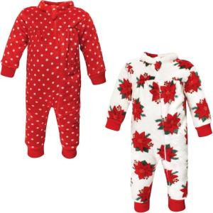 image:imageHudson Baby babygirls Plush JumpsuitsPoinsettia