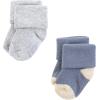 image:imageHudson Baby Infant Boy Cotton Rich Newborn and Terry Socks Blue Brown Stripes 06 Months