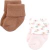 image:imageHudson Baby Infant Girl Cotton Rich Newborn and Terry Socks Pink Dainty Floral 06 Months