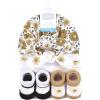 image:imageHudson Baby Infant Girls Turban and Socks Set One SizeGolden Daisy Outline