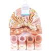image:imageHudson Baby Infant Girls Turban and Socks Set One SizePeace Love and Flowers