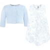 image:imageHudson Baby Infant and Toddler Girls Cotton Dress and Cardigan SetBaby Blue Blossom