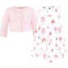 image:imageHudson Baby Infant and Toddler Girls Cotton Dress and Cardigan SetBirthday Cake