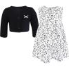 image:imageHudson Baby Infant and Toddler Girls Cotton Dress and Cardigan SetBlack White Flowers