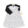 image:imageHudson Baby Infant and Toddler Girls Cotton Dress and Cardigan SetBlack White Flowers