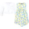 image:imageHudson Baby Infant and Toddler Girls Cotton Dress and Cardigan SetBlue Lemons