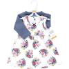 image:imageHudson Baby Infant and Toddler Girls Cotton Dress and Cardigan SetBlush Navy Floral