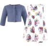 image:imageHudson Baby Infant and Toddler Girls Cotton Dress and Cardigan SetBlush Navy Floral