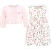 image:imageHudson Baby Infant and Toddler Girls Cotton Dress and Cardigan SetBlush Pink Floral
