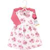 image:imageHudson Baby Infant and Toddler Girls Cotton Dress and Cardigan SetBlush Rose