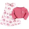 image:imageHudson Baby Infant and Toddler Girls Cotton Dress and Cardigan SetBlush Rose
