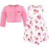 image:imageHudson Baby Infant and Toddler Girls Cotton Dress and Cardigan SetBright Pink Rose