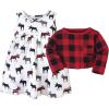 image:imageHudson Baby Infant and Toddler Girls Cotton Dress and Cardigan SetBuffalo Plaid Moose