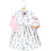 image:imageHudson Baby Infant and Toddler Girls Cotton Dress and Cardigan SetBunny Floral