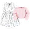 image:imageHudson Baby Infant and Toddler Girls Cotton Dress and Cardigan SetBunny Floral