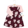 image:imageHudson Baby Infant and Toddler Girls Cotton Dress and Cardigan SetBurgundy Floral