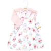 image:imageHudson Baby Infant and Toddler Girls Cotton Dress and Cardigan SetButterfly Floral