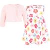 image:imageHudson Baby Infant and Toddler Girls Cotton Dress and Cardigan SetCheerful Flower