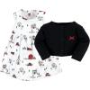 image:imageHudson Baby Infant and Toddler Girls Cotton Dress and Cardigan SetChristmas Scene