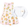 image:imageHudson Baby Infant and Toddler Girls Cotton Dress and Cardigan SetCitrus Orange