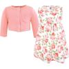 image:imageHudson Baby Infant and Toddler Girls Cotton Dress and Cardigan SetCoral Floral