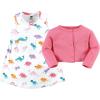 image:imageHudson Baby Infant and Toddler Girls Cotton Dress and Cardigan SetCuteasaurus