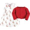 image:imageHudson Baby Infant and Toddler Girls Cotton Dress and Cardigan SetFancy Rudolph